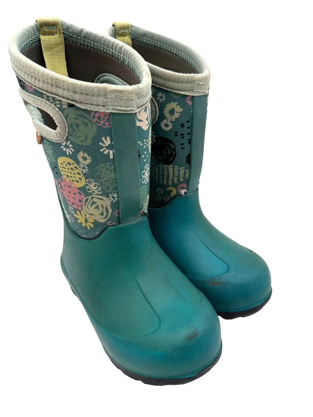 Bogs Neo-Classic Kids Sz: 10 Teal (READ) Floral Insulated Winter Boot 72577- 448